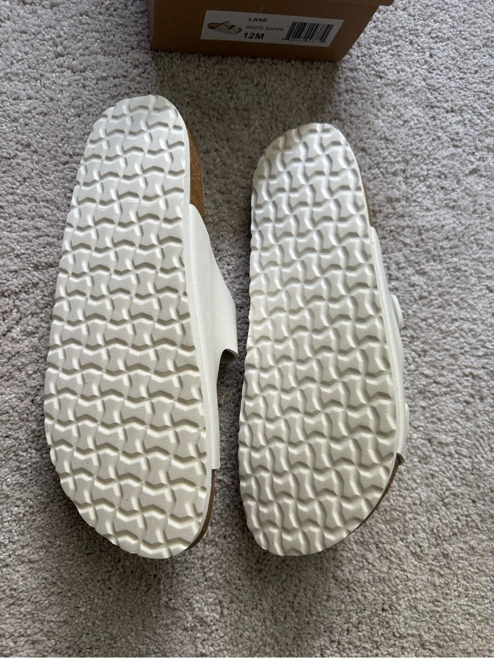 Cushionaire Lane White Nappa Double-Buckle Slide Sandals Dize 12 NWT